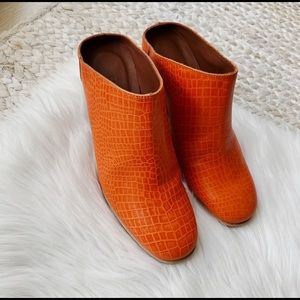 Rachel Comey Orange Animal Print Mules